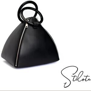 New STILOTE LUXURY HANDBAGS Pyradon Tote Shoe Bag Black